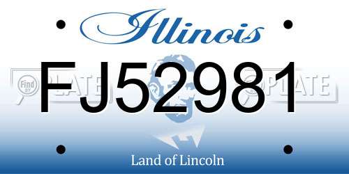 FJ52981 Illinois License Plate