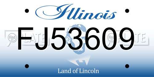 FJ53609 Illinois License Plate