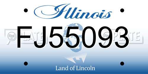 FJ55093 Illinois License Plate