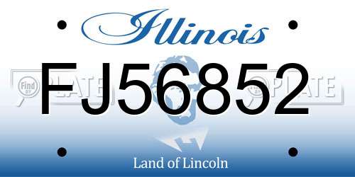 FJ56852 Illinois License Plate