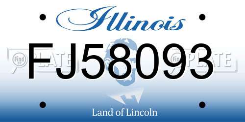 FJ58093 Illinois License Plate