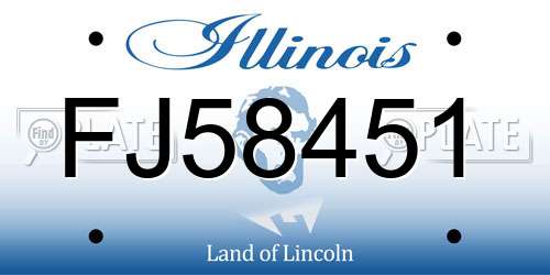 FJ58451 Illinois License Plate