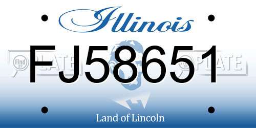 FJ58651 Illinois License Plate