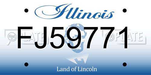 FJ59771 Illinois License Plate