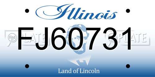 FJ60731 Illinois License Plate