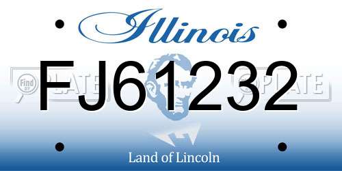 FJ61232 Illinois License Plate