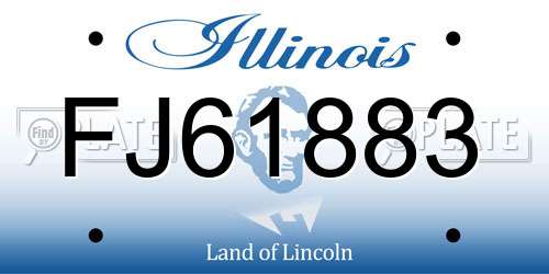 FJ61883 Illinois License Plate