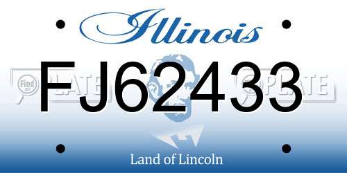 FJ62433 Illinois License Plate
