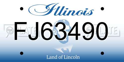 FJ63490 Illinois License Plate