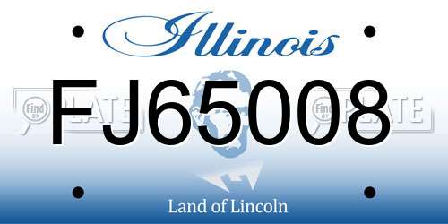 FJ65008 Illinois License Plate