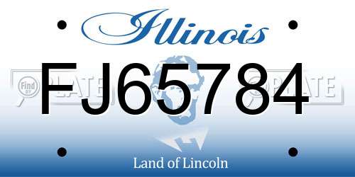 FJ65784 Illinois License Plate