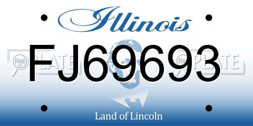 FJ69693 Illinois License Plate