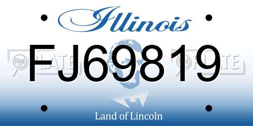 FJ69819 Illinois License Plate