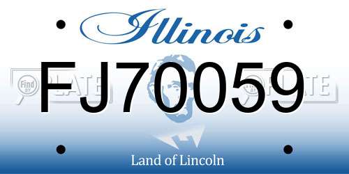 FJ70059 Illinois License Plate