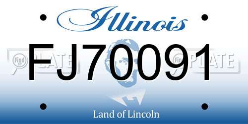 FJ70091 Illinois License Plate