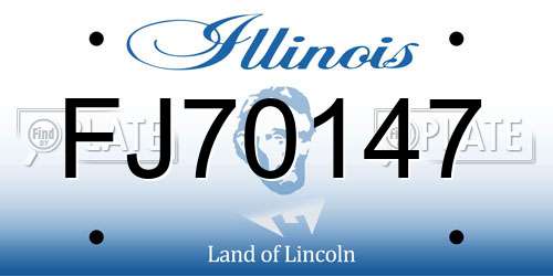 FJ70147 Illinois License Plate