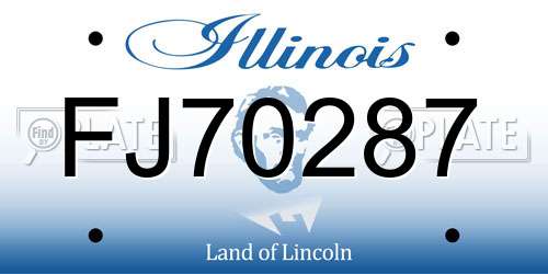 FJ70287 Illinois License Plate