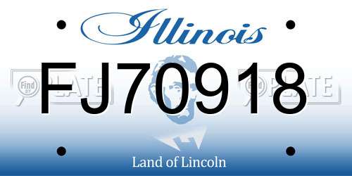 FJ70918 Illinois License Plate