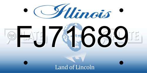 FJ71689 Illinois License Plate