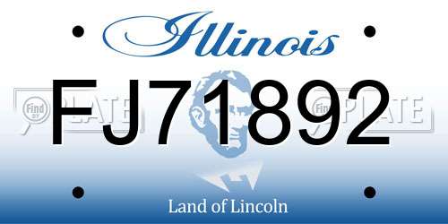 FJ71892 Illinois License Plate