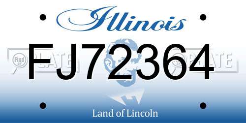 FJ72364 Illinois License Plate