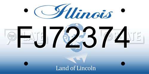 FJ72374 Illinois License Plate