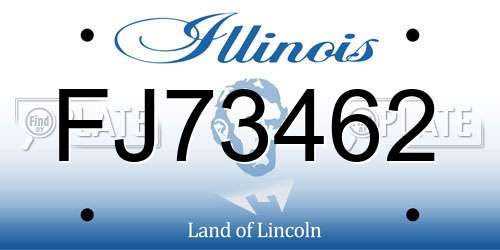 FJ73462 Illinois License Plate