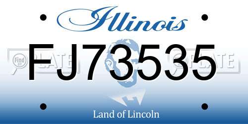FJ73535 Illinois License Plate