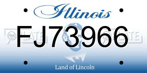FJ73966 Illinois License Plate