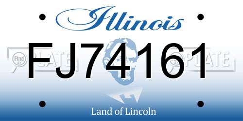 FJ74161 Illinois License Plate