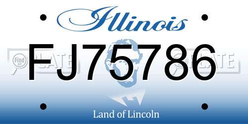 FJ75786 Illinois License Plate