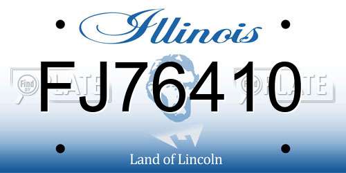 FJ76410 Illinois License Plate