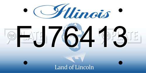 FJ76413 Illinois License Plate