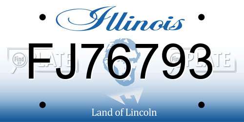 FJ76793 Illinois License Plate