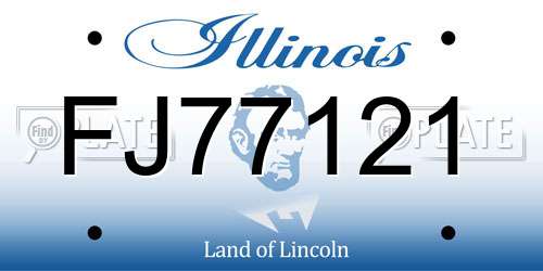FJ77121 Illinois License Plate