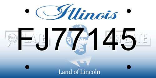 FJ77145 Illinois License Plate