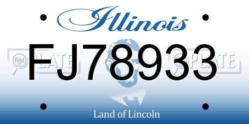 FJ78933 Illinois License Plate
