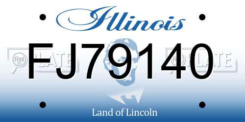FJ79140 Illinois License Plate
