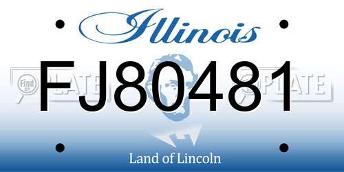 FJ80481 Illinois License Plate