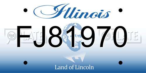 FJ81970 Illinois License Plate