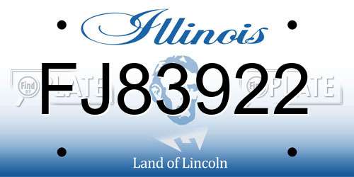 FJ83922 Illinois License Plate