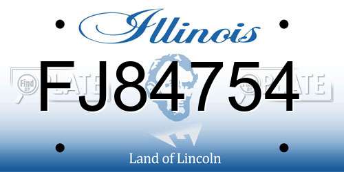 FJ84754 Illinois License Plate