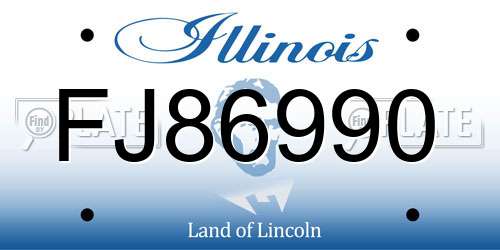 FJ86990 Illinois License Plate