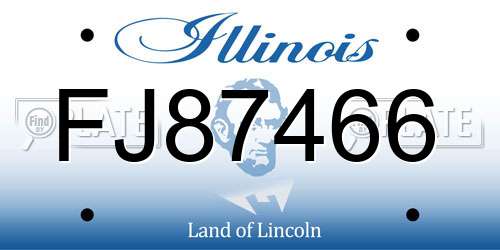 FJ87466 Illinois License Plate