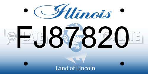 FJ87820 Illinois License Plate
