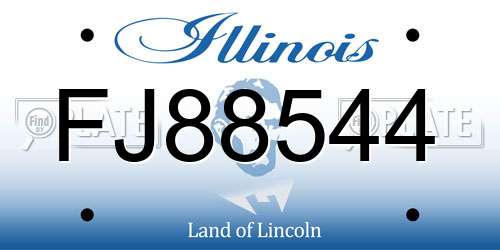 FJ88544 Illinois License Plate