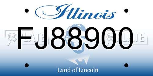 FJ88900 Illinois License Plate