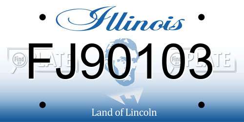 FJ90103 Illinois License Plate