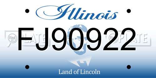 FJ90922 Illinois License Plate