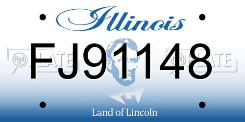 FJ91148 Illinois License Plate